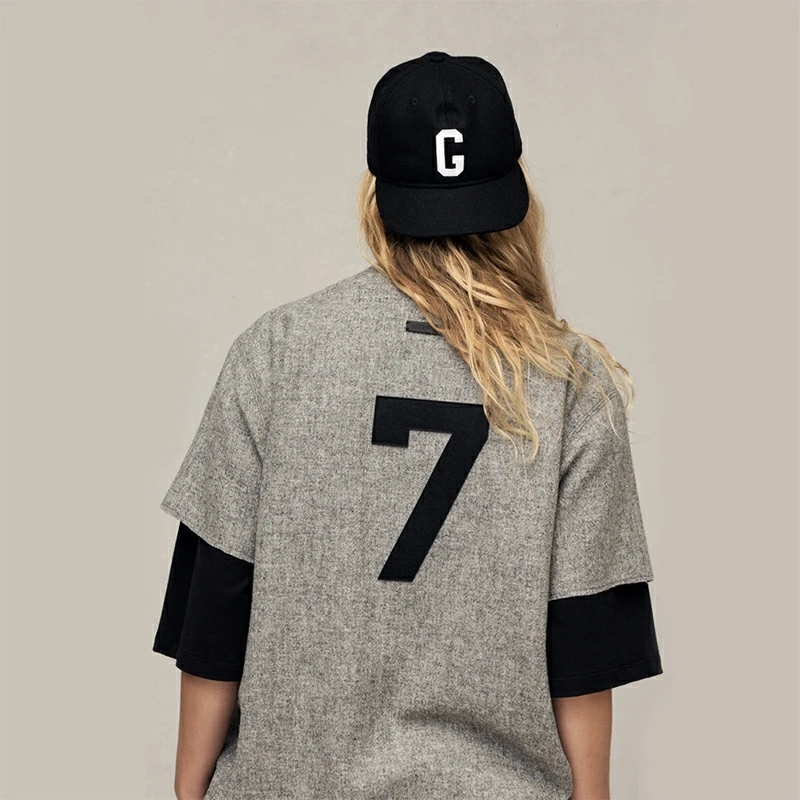 تي شيرت رجالي قطني متعدد الاستخدامات بأكمام قصيرة وتصميم كارديجان مفتوح من FOG الموسم السابع بأسلوب الشارع الأمريكي العصري