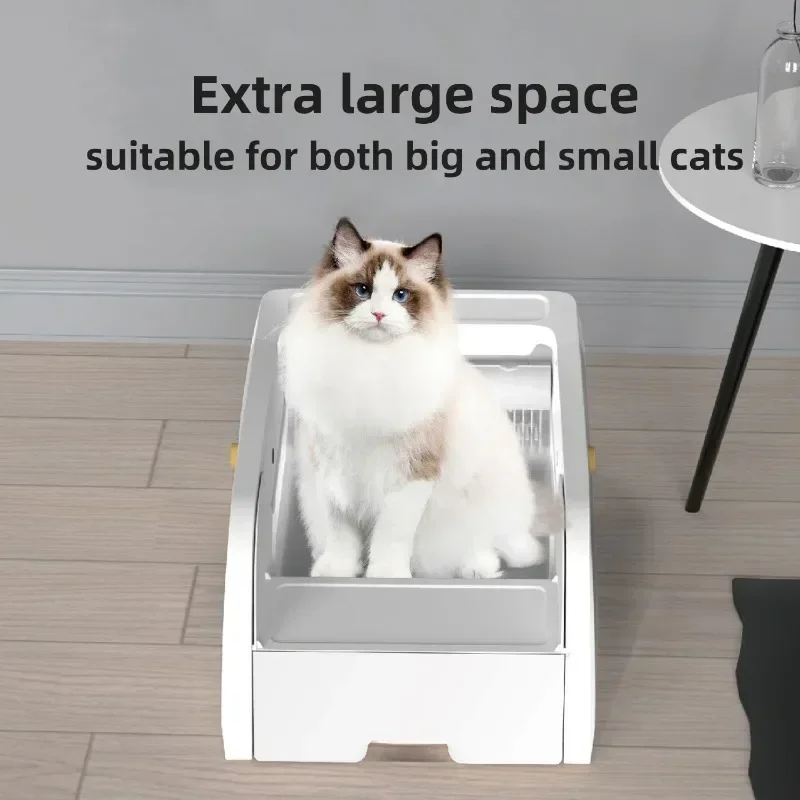 Smart Cat Litter Box Automatic Self-cleaning Cat Bedpans Semi Enclosed Toilet Trainer Pet Products Cat's Accessories with App