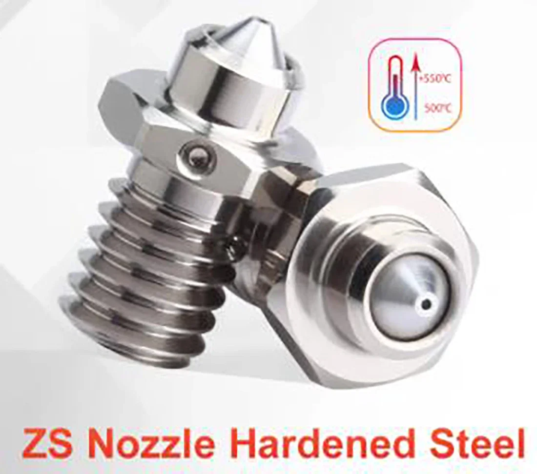 

M6 ZS Nozzle Hardened Steel Copper Alloy High Temperature and Wear Resistant Compatible Models V6 Hotend 3d Printer