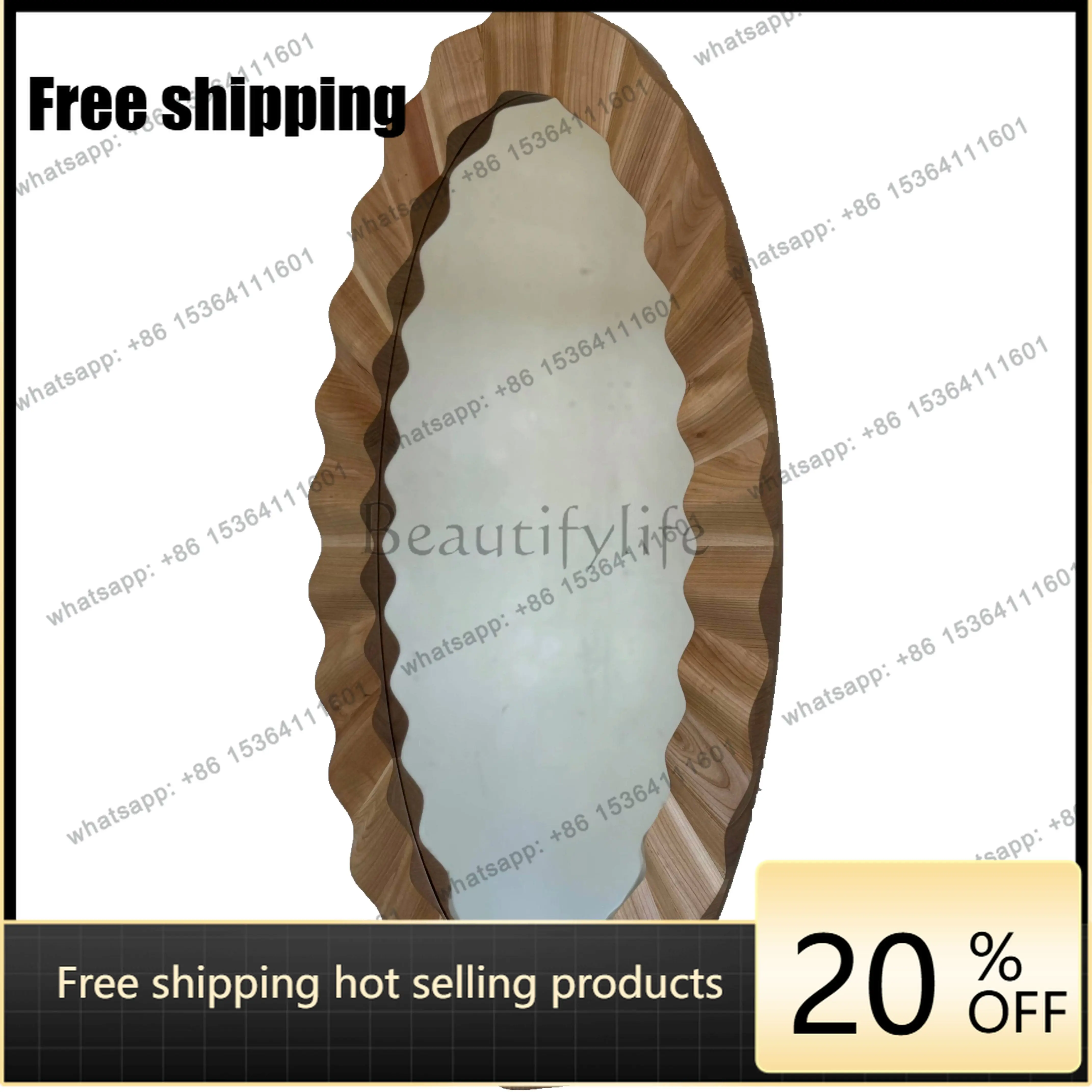 PJ French round mirror bathroom bedroom dresser decorative mirror custom handmade