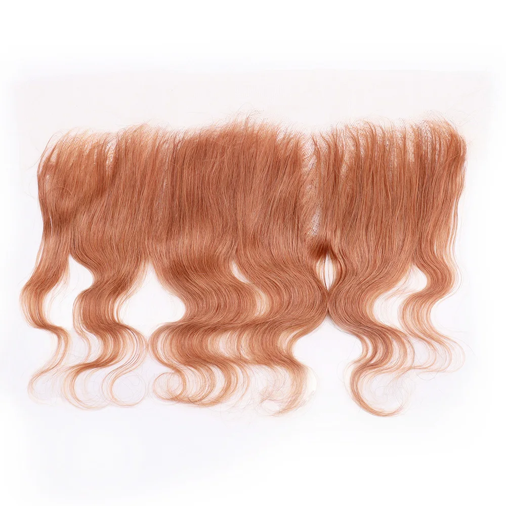 Brown 13x4 Lace Frontal Body Wave 6 Inch 100% Human Hair Transparent Lace Frontal Only Pre Plucked Remy Hair