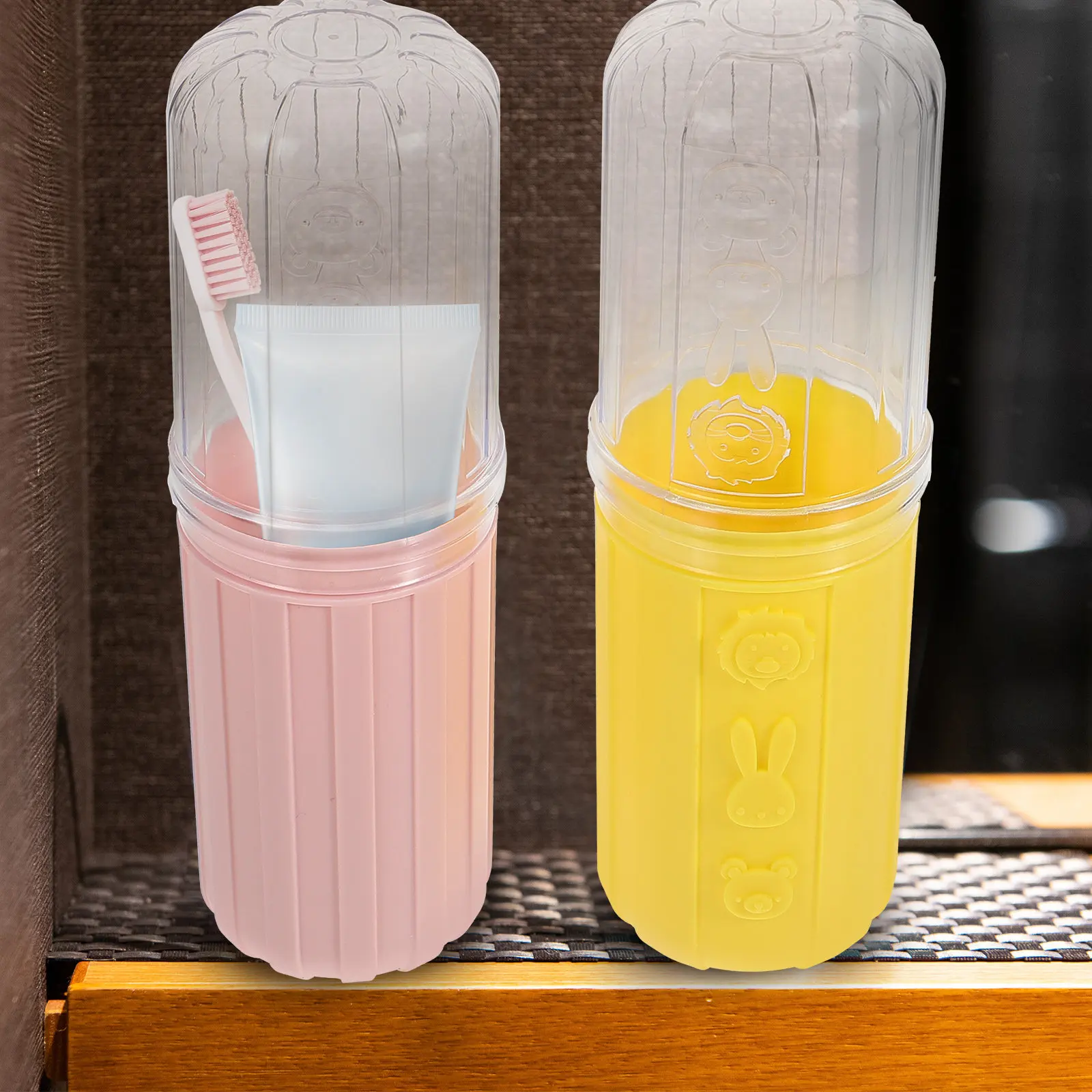 2Pcs Toothbrush Storage Tube Portable Travel Case Detachable Toothbrush Holder Thickened Dirtproof Cup Large Capacity Storage