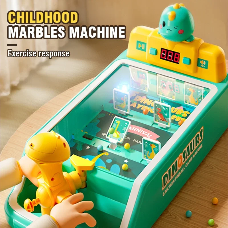 Kids Pinball Machine Table Marbles Shooting Game Tabletop Ball Board Game Competition Family Party Educational Toy Birthday Gift