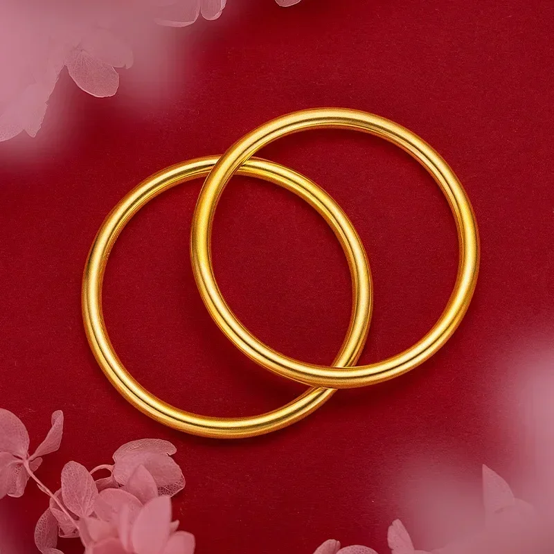 Eldorado Gold  9999 Real Gold 24K Ancient Law Color Retaining Bracelet Single Ring Ancient Law Inheritance Bracelet Seamless Wel