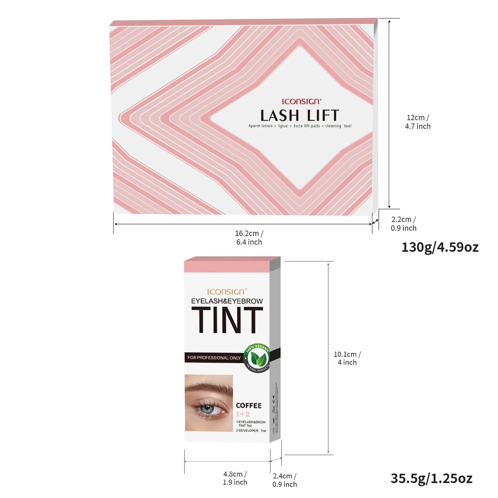 Wimpernlift-Set und Tönungsset, schwarzer Farbstoff, Pro-Wimperndauerwellen-Schnelllifting-Set, semi-permanent für 4–6 Wochen für Salon, Zuhause, Heimwerken, Braun, Kaffee