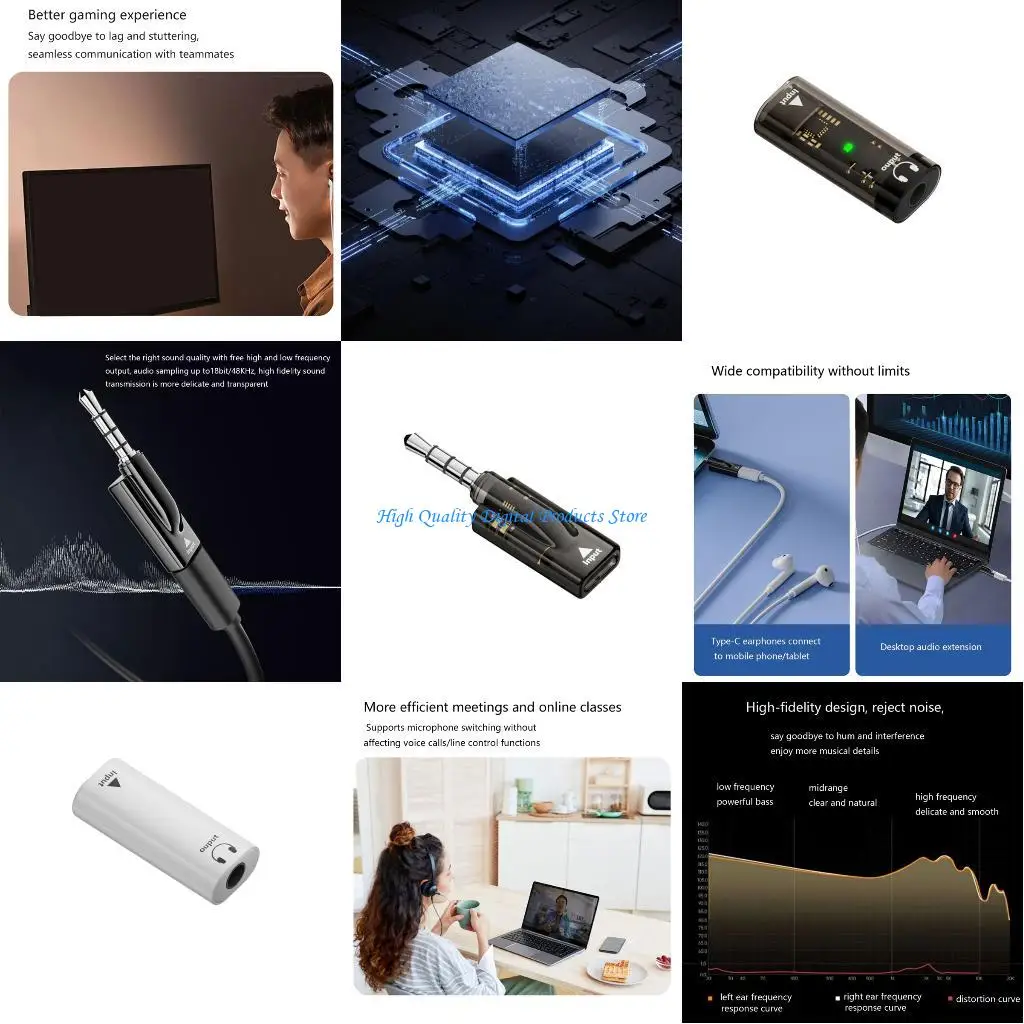 

U2JE USB C to 3.5mm Adapter Instantly Connection All Electronics Support