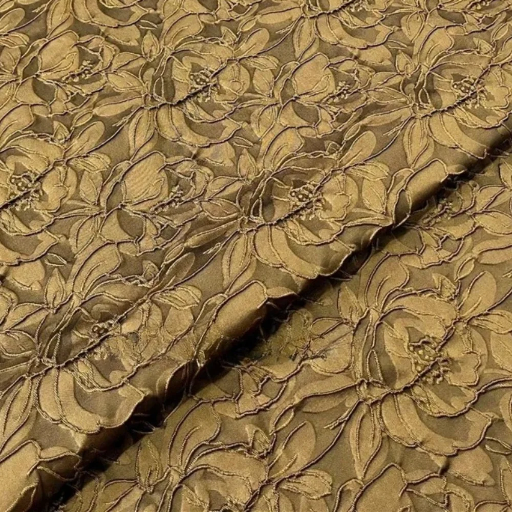 

Yarn Dyed Brocade Jacquard Fabric Dress Suit Coat Fashion Dark Weave Cloth European Brand Fashion Design Sew Wholesale Materials