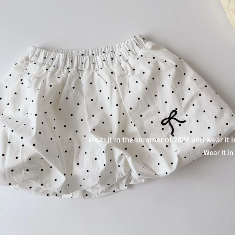 

Baby Girls' Short Fluffy Polka Dot Skirt 2026 Summer New Style Bow Embroidered Fashionable Short Skirt