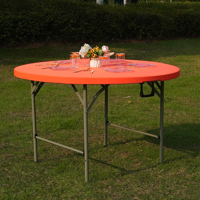 Round Picnic Table Cloth Wedding Solid Color Elastic Fitted Table Covers for Outdoor Camping Wedding Banquet Party Dining Tables