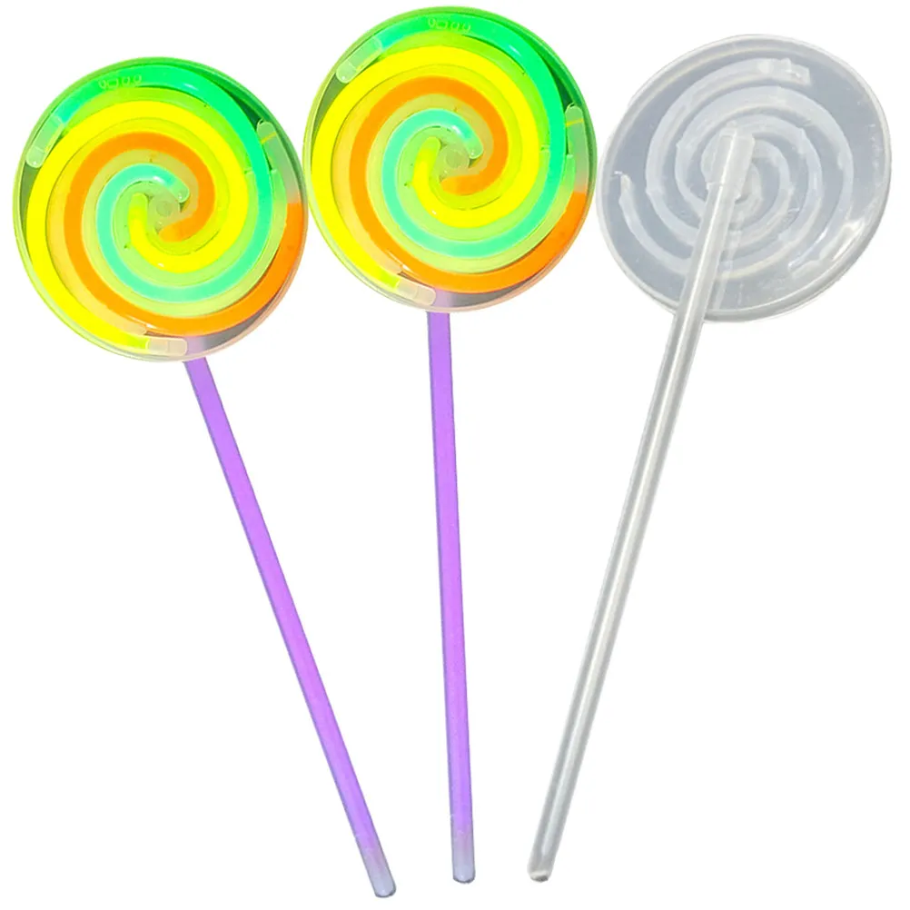 3Pcs Glow Sticks Lollipop Rotating Windmill Kids Party Flowing Props Festival Glow Accessories Lollipop Rotary Windmill