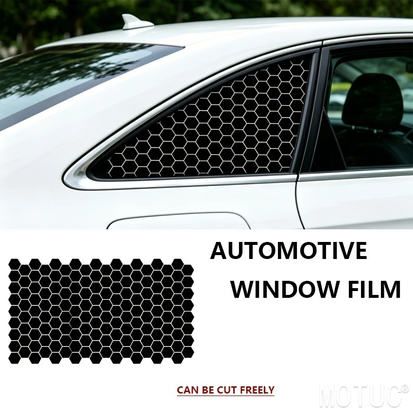 

1set Honeycomb Hexagonal Car Window Sticker Self-adhesive Waterproof Vinyl Deca for Car Pillar Side Window Universal Auto Decor