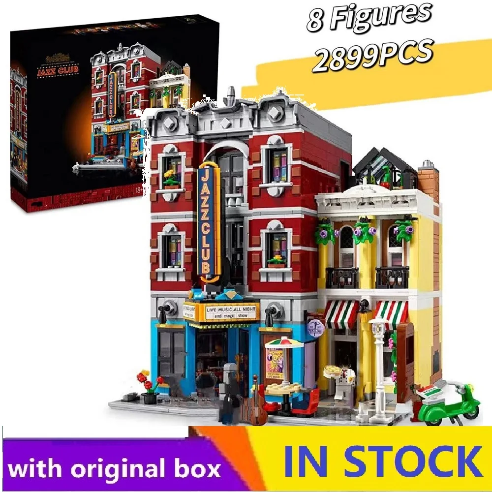 With Original Box Compatible 10312 Jazz Club Expert Pizza Shop Modular House Building Blocks Christmas And Birthday Gifts