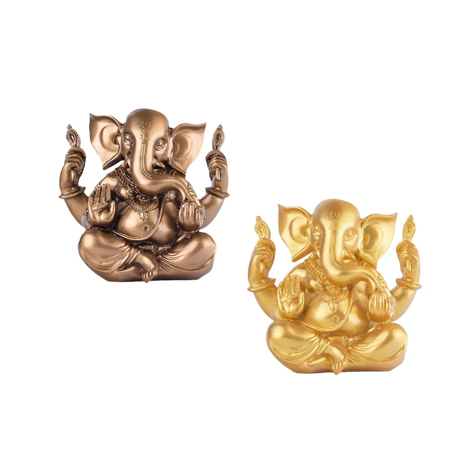 11cm Resin Elephant Ganesha Buddha Statue Decorative Handmade Desk Ornament for Home Office Tabletop Stylish Fine Workmanship