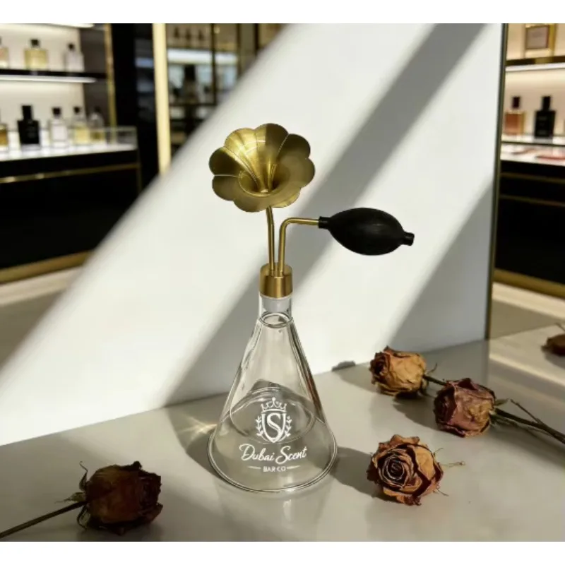 300ml Exquisite Glass‑Brass Fragrance Testing Bottle for SPA Essential Oil Alcohol Coffee Bean Scenarios