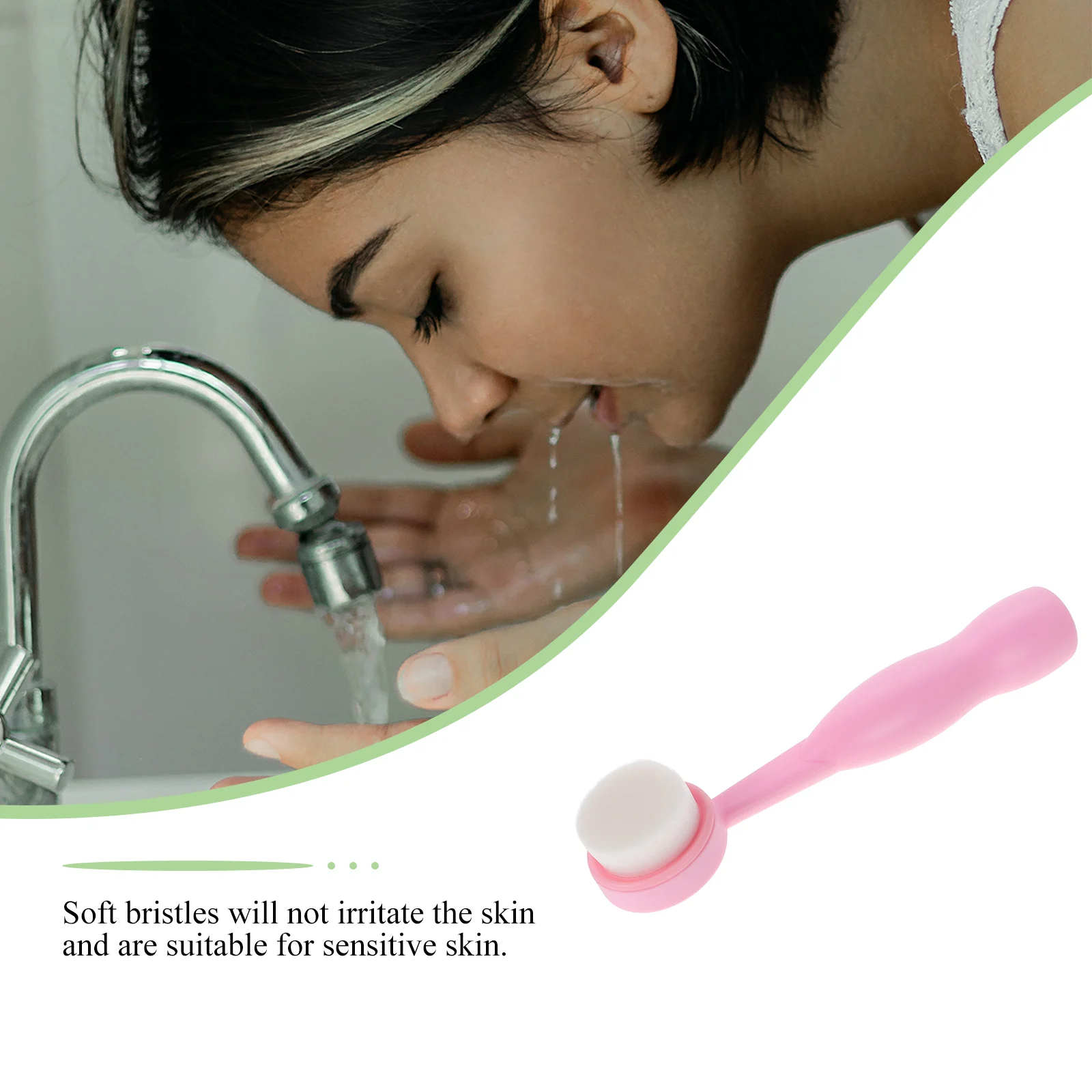 

Manual Scrub Brush Facial Cleansing Tool Deep Cleaning Blackheads Remover Soft Bristles Sensitive Skin Standup Design Travel