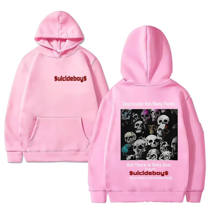 Suicideboys-Hoodie unissex dupla face estampado, álbum G59 Hip Hop, streetwear gótico caveira, moletom de manga comprida, homens e mulheres