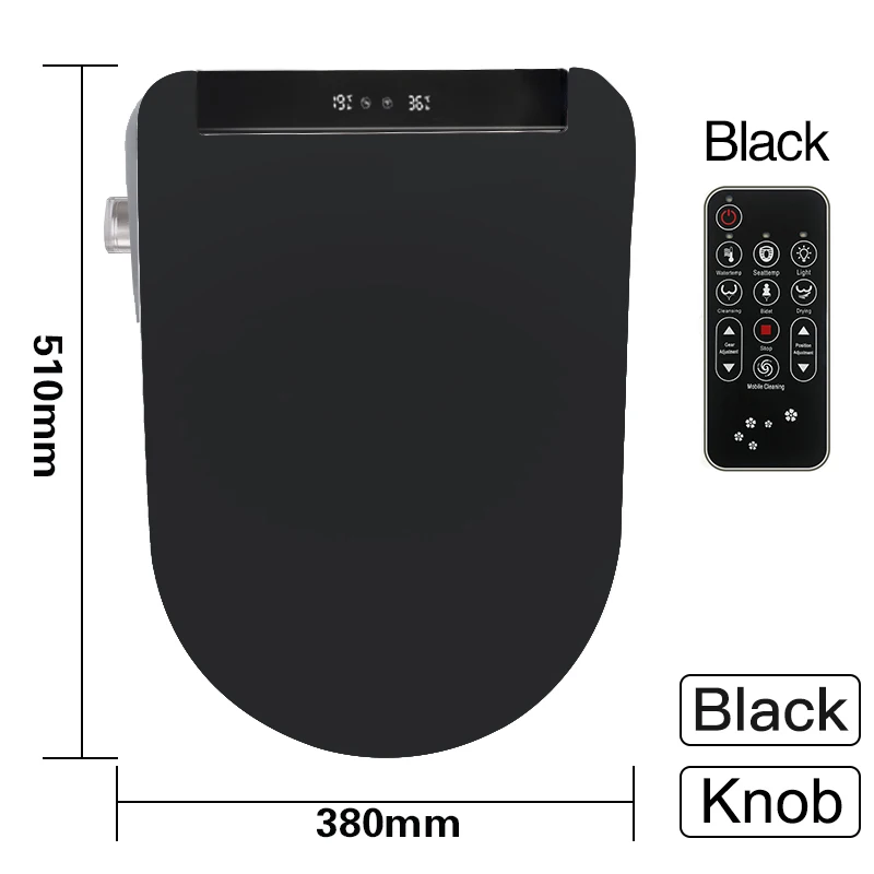 Foheel Black Knop Control Intelligente Wc-Bril Lcd Langwerpig Elektrisch Bidet Smart Bidet Verwarming Stoel Bidets Wc F3-5