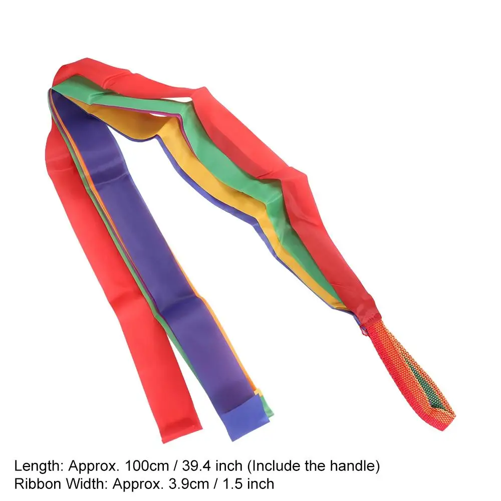 Rhythmic Gymnastic Ribbons Color Ribbon Hand Held Dance Rainbow Ribbons Exercises Sensory Rainbow Streamer Interactive Games