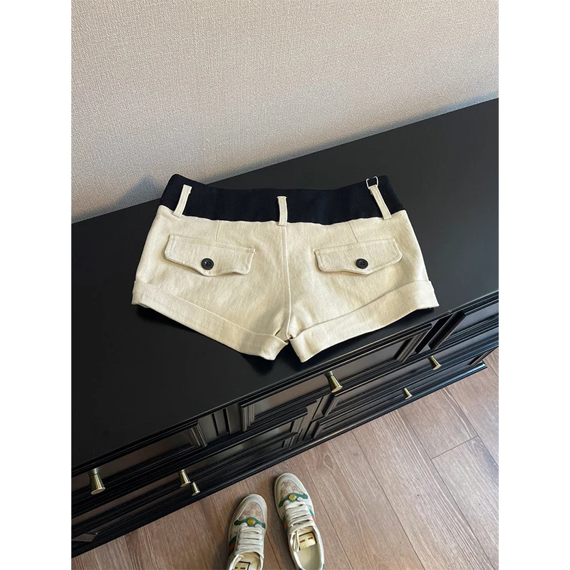 Streetwear Denim Shorts Women Fashion Harajuku Patchwork Shorts Jeans Summer Korean Sexy Low Waist Slim Design Hot Short Pants