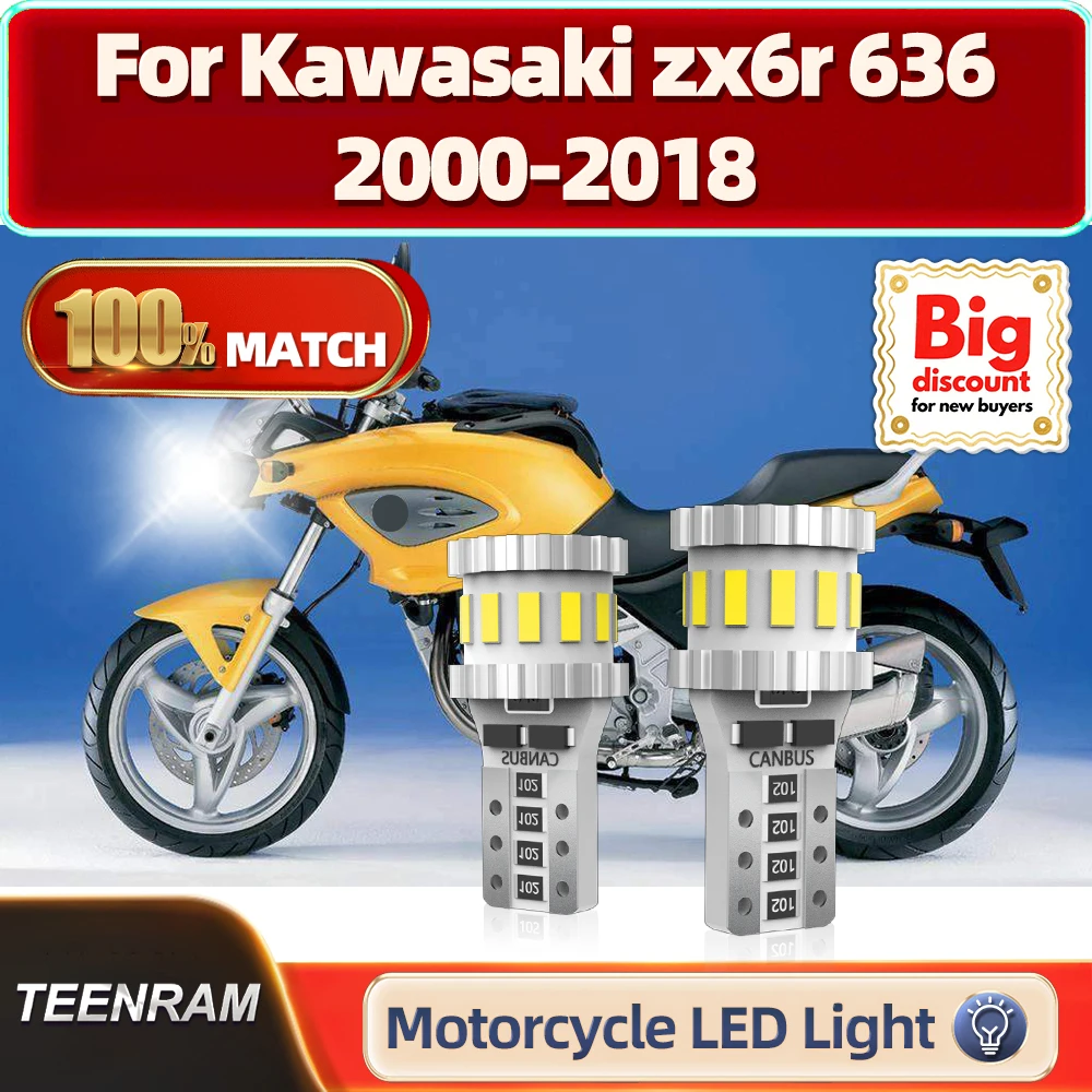 

TEENRAM T10 мотоциклетная светодиодная фара для пилота, положение парковки для Kawasaki zx6r 636 2000 2001 2002 2003 2004 2005 2006-2018