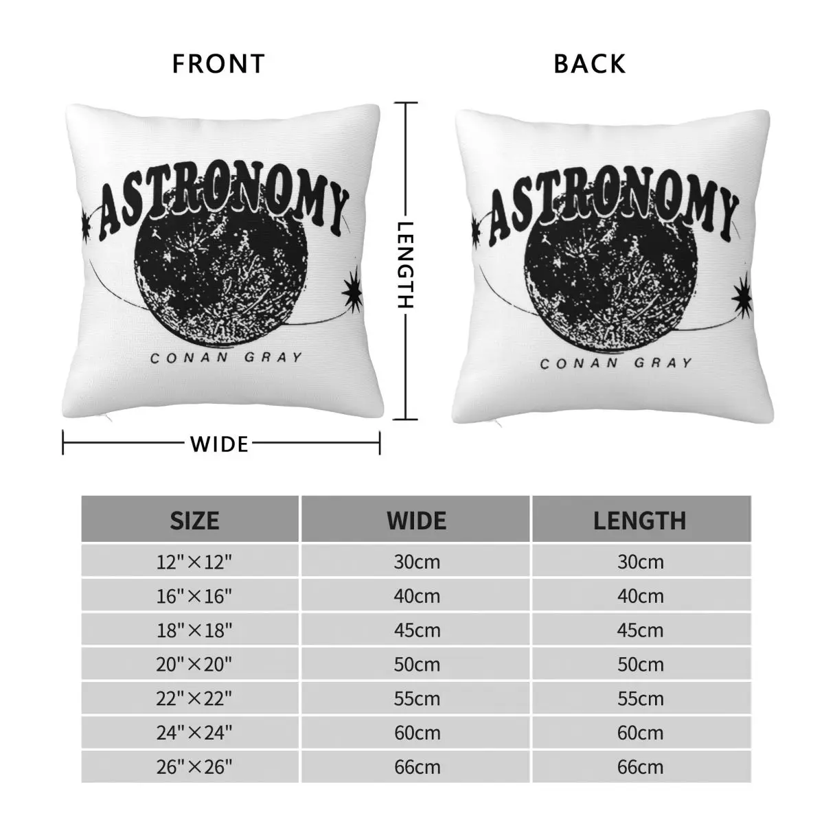 Astronomy Conan Gray Square Pillowcase Pillow Cover Polyester Cushion Decor Comfort Throw Pillow for Home Living Room