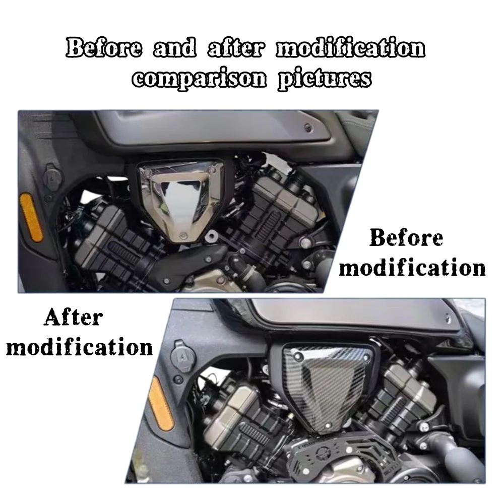غطاء مزخرف لمرشح الهواء لتعديل الدراجة النارية ملحقات تعديل ألياف الكربون باللون الأسود لـ Qianjiang Flash 600