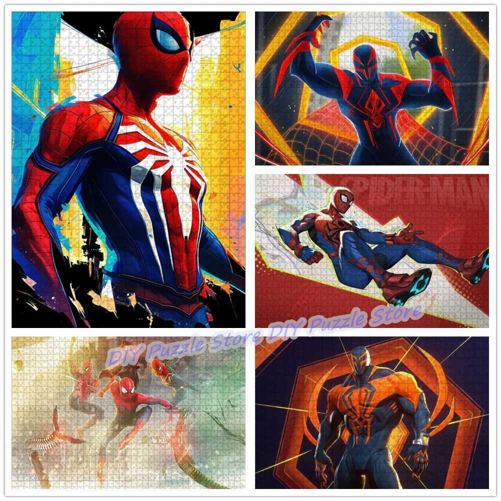 

108/200/300/500/1000/1500 шт. пазлов с принтом супергероя Человека-паука, пазлы с героями фильмов Диснея для взрослых, развивающие игрушки, подарки
