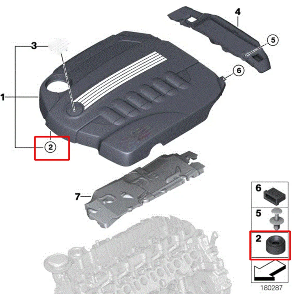 Cubierta de motor de coche, montaje de goma para AUDI VW Skoda Seat BMW MINI Ford Mercedes, Clip, conector de empuje, absorbente de buje de ojal