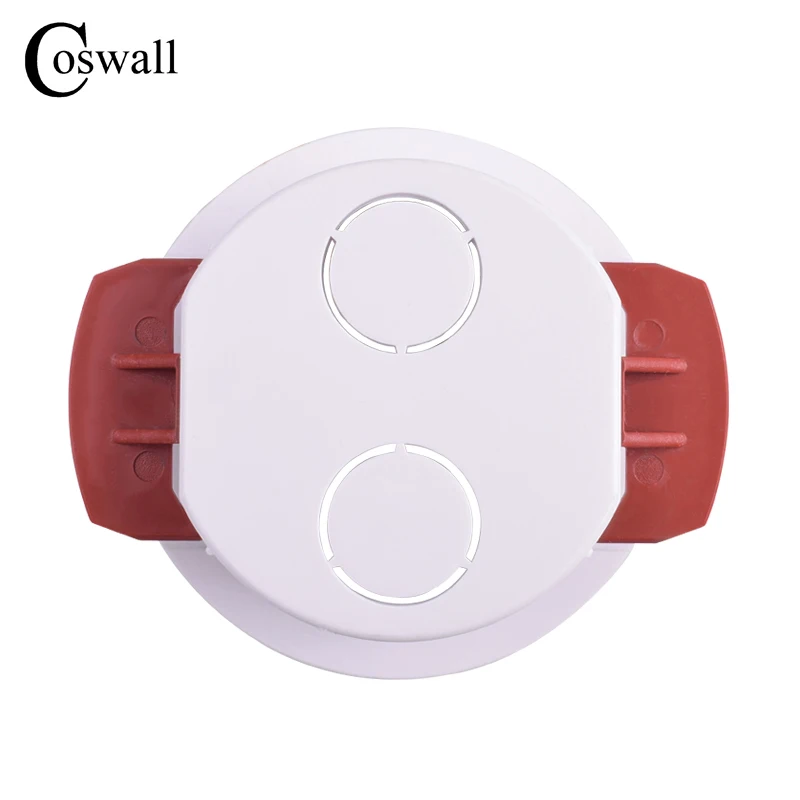 Coswall 1 Gang Round Dry Lining Box For Gypsum Board / Drywall / Plasterboad 50mm Installation Distance 32mm Depth