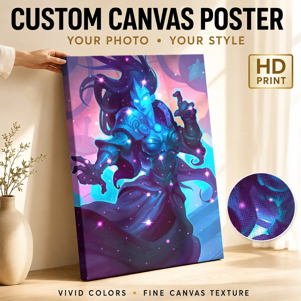 Harbinger Celestia Framed Canvas Posters Digital Style Canvas Wall Art With Customized Photo For Studio Ideal Dedicated Fan Gift