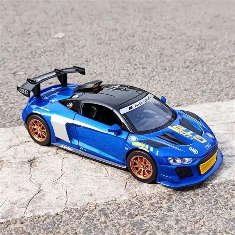 

1:24 AUDI R8 GT2 Alloy Track Racing Car Model Diecasts Metal Toy Sports Car Model High Simulation Sound and Light Childrens Gift