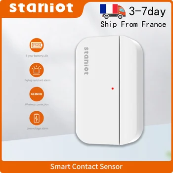 Stanilot-スマートホームドア/ウィンドウセンサー,5年間のバッテリー,ワイヤレスホームウィンドウセンサー,セキュリティアラームシステムで動作