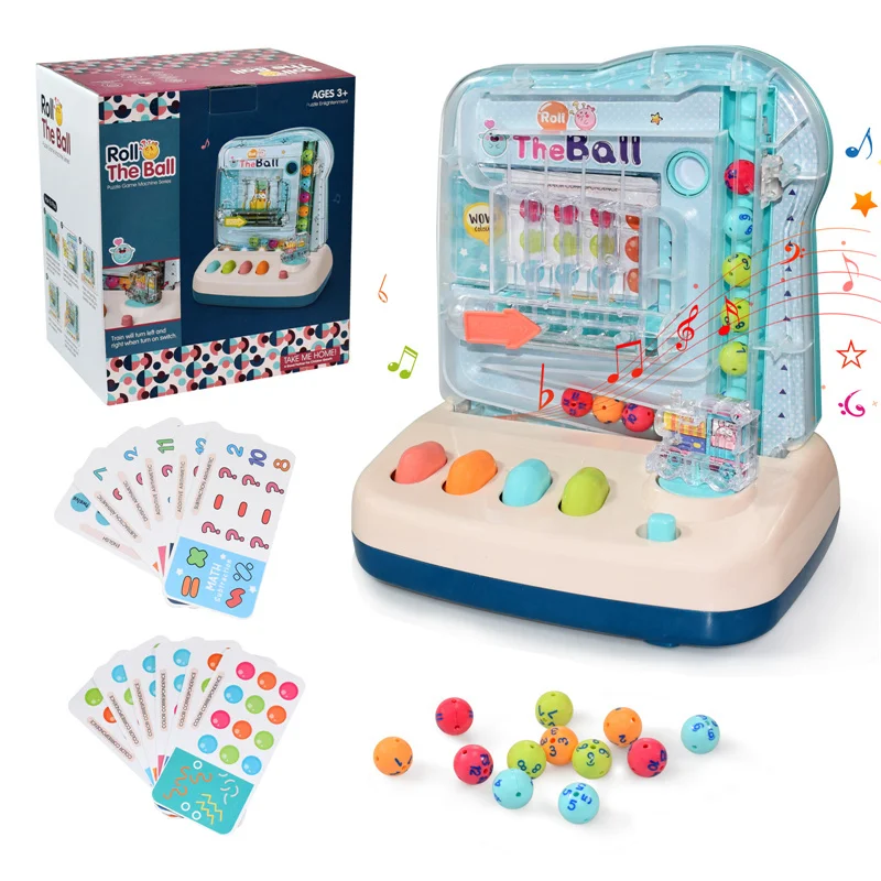 Bambini giocattoli matematici Montessori Rolling Ball Track Game Machine con Card Baby Activity giochi da tavolo apprendimento giocattolo educativo regalo