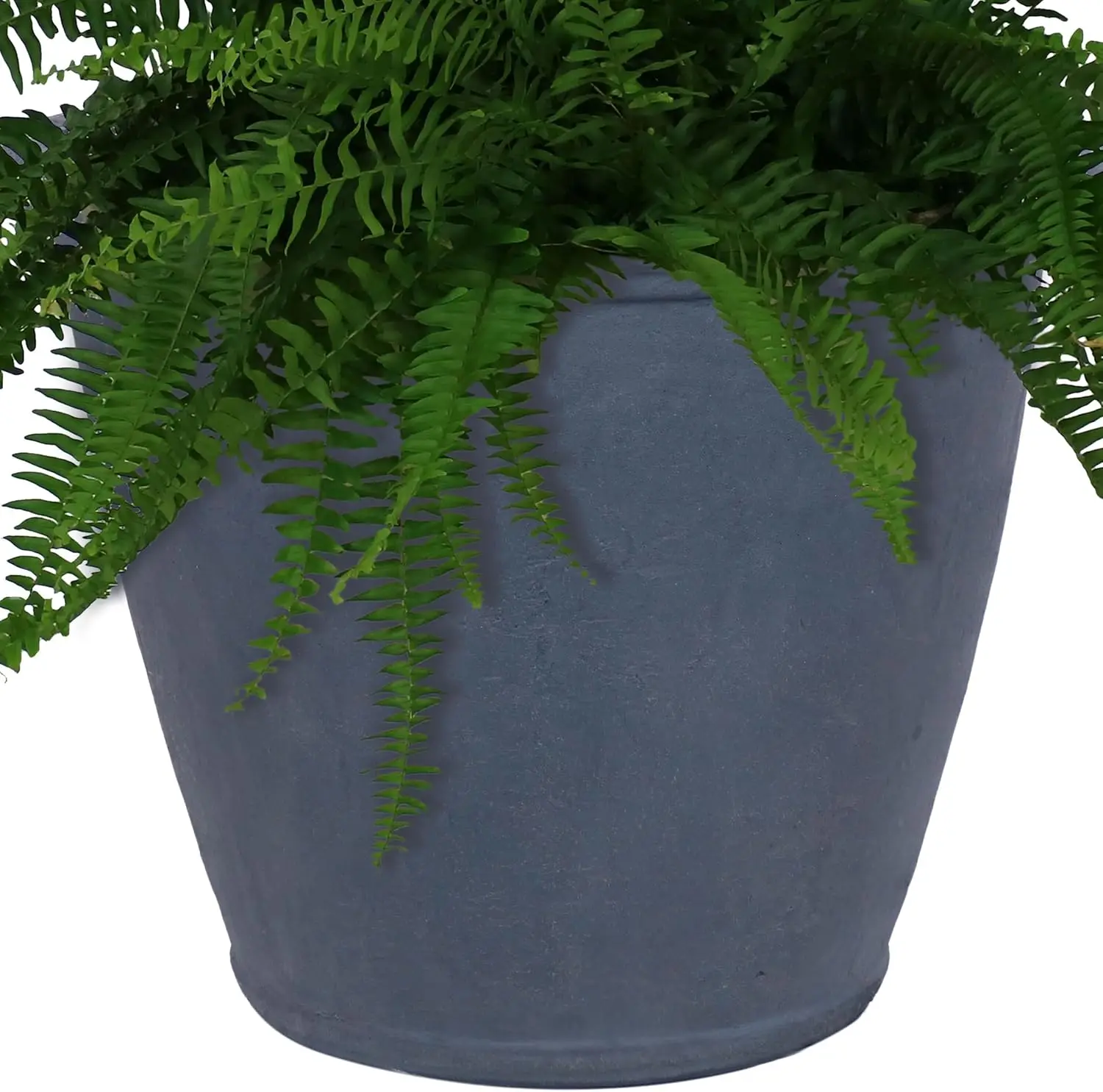 24 Inch Large Round Plastic Planter Pot, Indoor‑Outdoor Plant Container for Flowers, Shrubs and Greenery, Slate