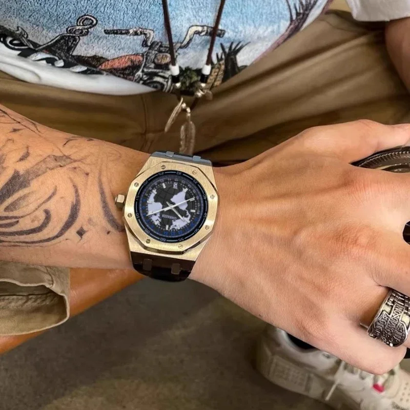 

New handsome luxury men's watch classic trend birthday gift simple student automatic waterproof quartz watch