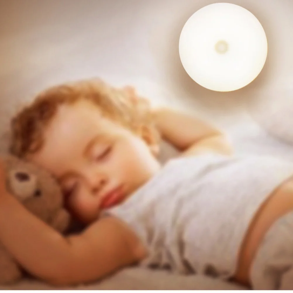 اللمس جولة Led ضوء الليل لخزانة غرفة النوم الحمام الممر USB قابلة للشحن آمنة توفير الطاقة مصباح داخلي