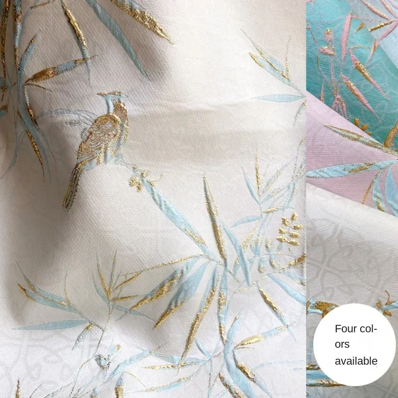 

Рельефный бамбуковый лист, птица, жаккардовая ткань, макарон, рубашка, занавеска, платье, подушка, подушка, одежда, швейная ткань на метр