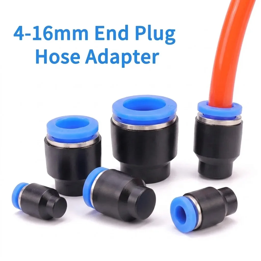 2PCS 4-16mm End Plug Hose Adapter Slip Lock Quick Insert Release Connectors Pneumatic Tube Fittings Ideal DIY Garden Irrigation