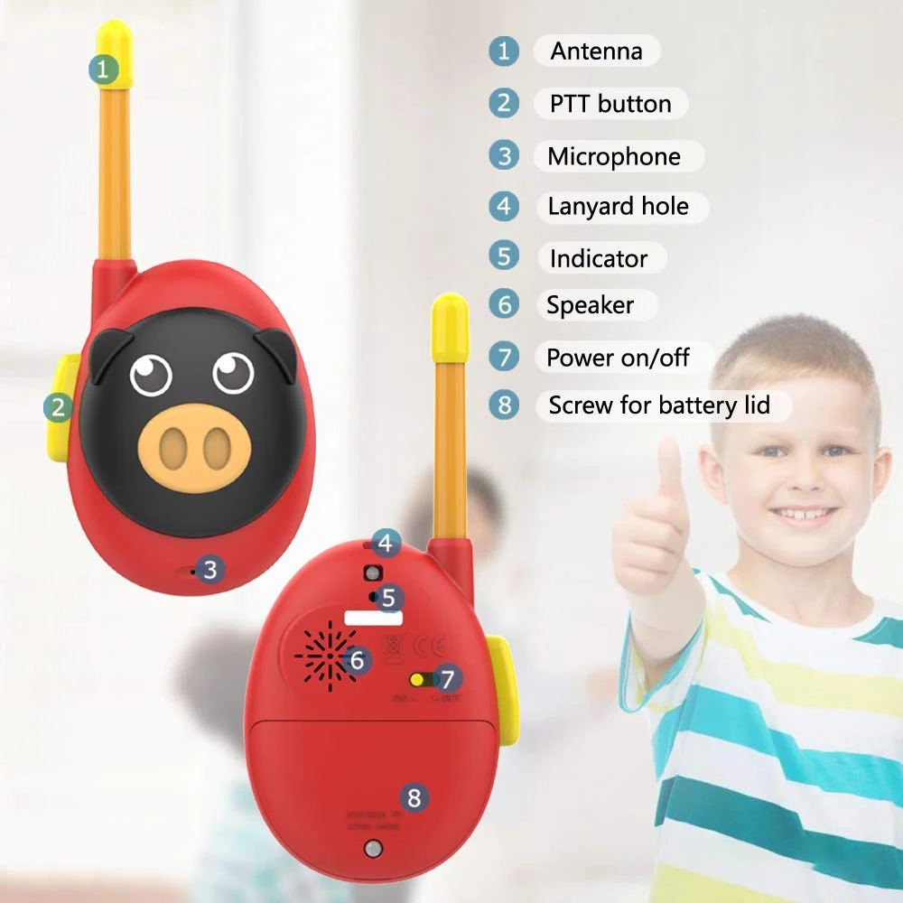 Walkie Talkie for Kids, Rádio bidirecional, Jogos ao ar livre, Toy Gifts, 2pcs