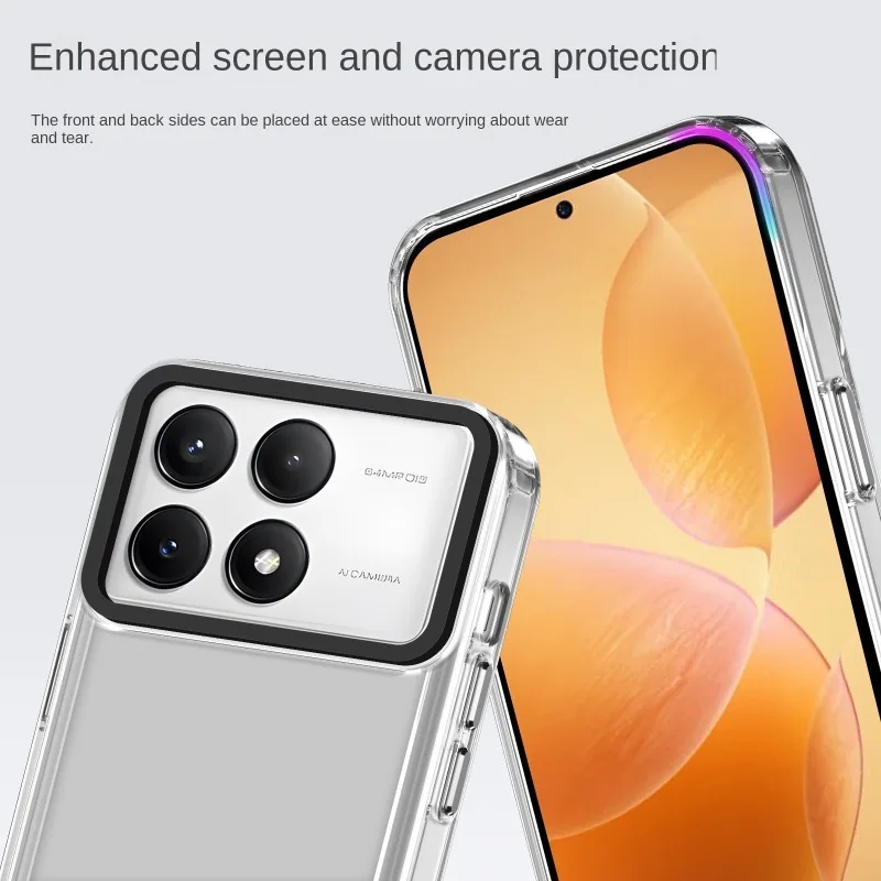 Sleek and Affordable Screen Protection for POCO X6 PRO 5G  Anti-Slip Case, HD Screen Protector and Stylish Skin Combo