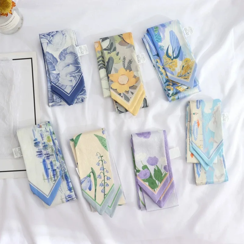 A must-have for a soft, feminine look: a narrow silk scarf, hairband, neckerchief or bag tie image 2