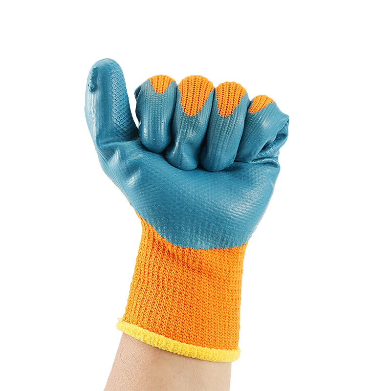 Guantes de goma para neumáticos engrosados y Aterciopelados, resistentes al desgaste, antideslizantes, protección laboral para obras de construcción, Invierno