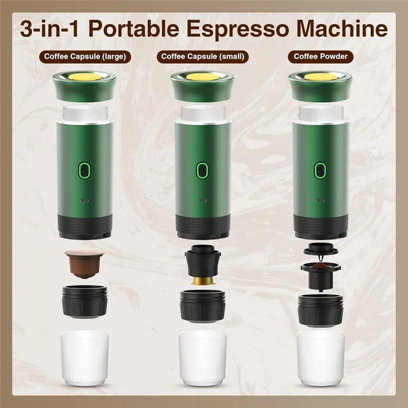 Immagine 3: B01C-Macchina per caffè espresso elettrica portatile con borsa da viaggio Caffettiera portatile per macchina per caffè espresso 