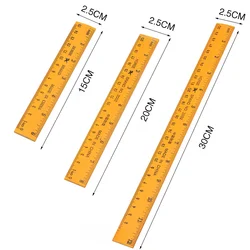 黄色の木製定規,両面ストレート定規,学生用測定ツール,文房具,学用品,15/20/30cm