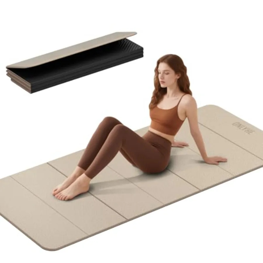 

Foldable Yoga Mat 75"x31.5"x0.24" - Extra Large Lightweight TPE Exercise Mat Double Non-Slip for Pilates Home Workouts and Outd