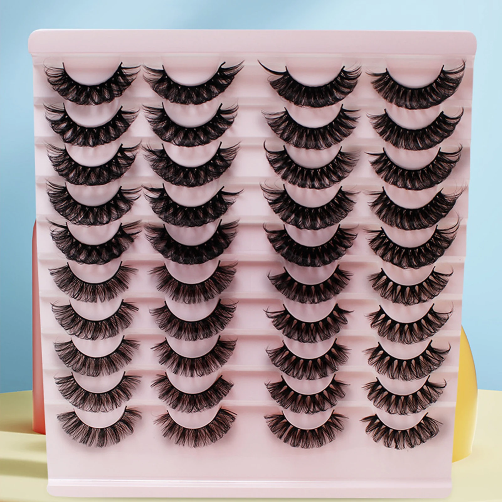 20 Par Sztucznych Rzęs Lekkie Długotrwałe Segmentowe Rzęsy na Imprezę Tematyczną Makijaż Sceniczny Kobieta Naturalny Makijaż Narzędzia