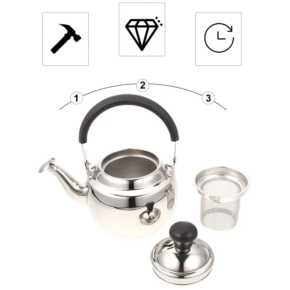 

Stainless Steel Large Capacity Tea Kettle Water Boiling Pot Household Teapot Wear Resistant Coffee Stove Kitchen Gadgets