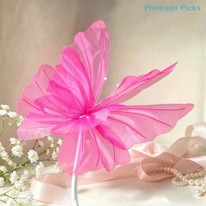 portable45-50cm 3D Artificial Butterfly Lifelike Fake Decor for Wedding Shopping Mall Window Photo Prop Decoration