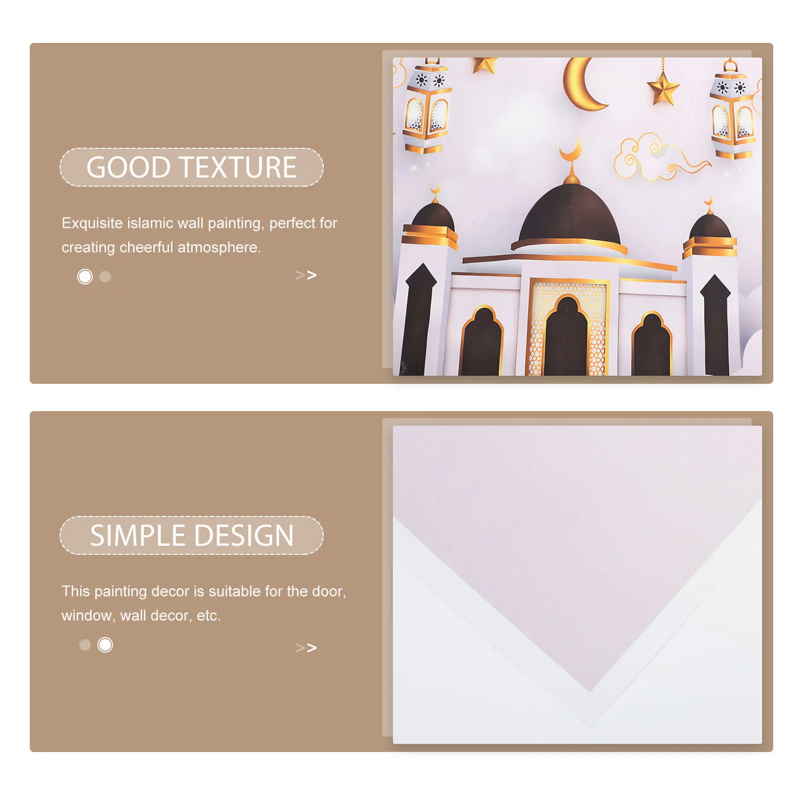 

Islamic Mubarak Moon Pattern Wall Art Decorative Frameless Backdrop Eid Ramadan Wall Painting Mubarak Decorations