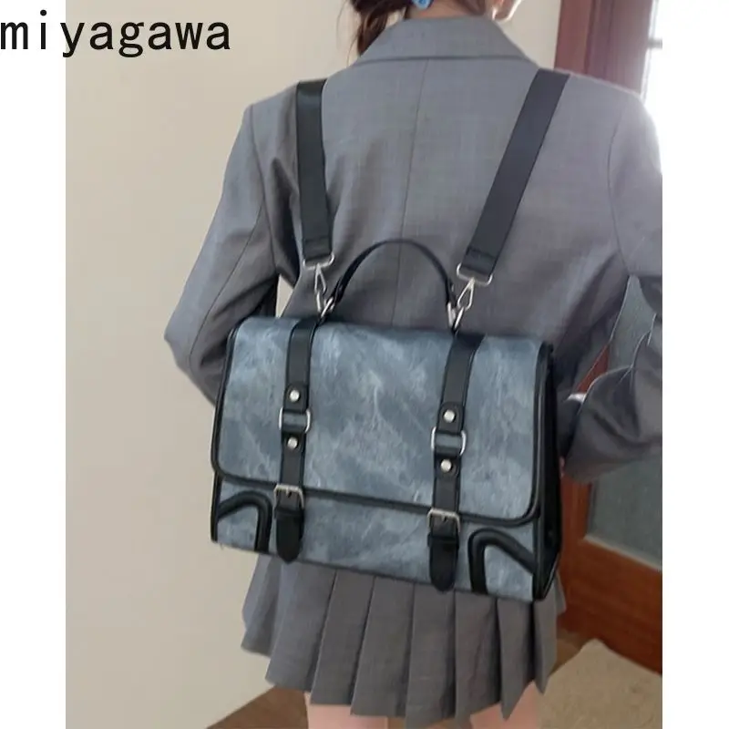 

Miyagawa Retro Backpack Women's 2023 New Fashion Academy Style Versatile Large Capacity Shoulder Bag Backpacks